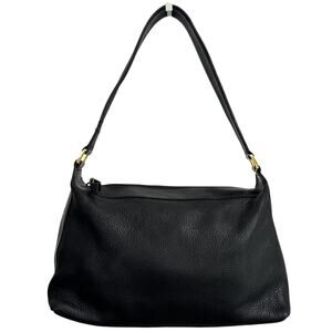 Y2K Pebbled Black Leather Small Shoulder Purse Bag Naturalizer 90s Minimalist